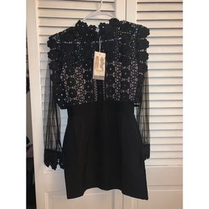 Black event lace dress